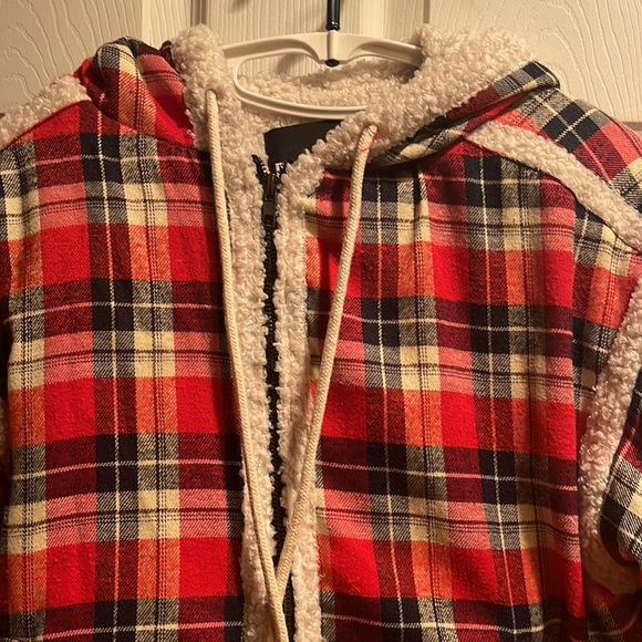 Mags &Pye flannel fleece hooded bomber soft jacket small - Picture 3 of 6